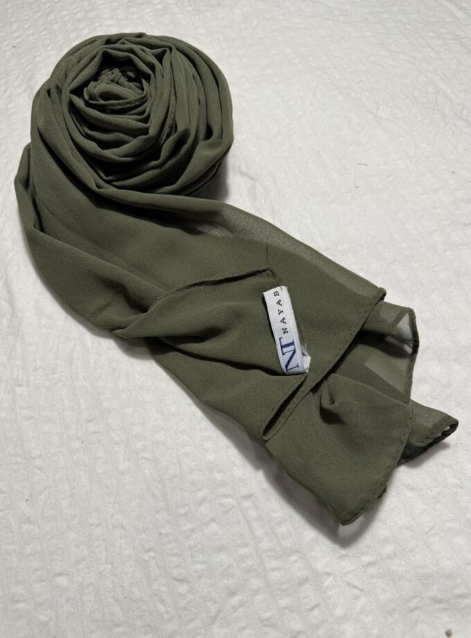 PREMIUM GEORGETTE HIJAB - ARMY GREEN